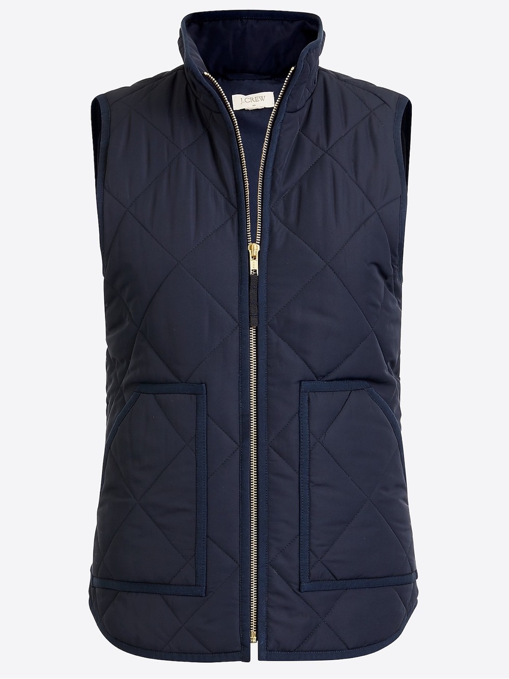 J. Crew Quilted Puffer Vest Women’s Navy Zip-Front Vest Size Small